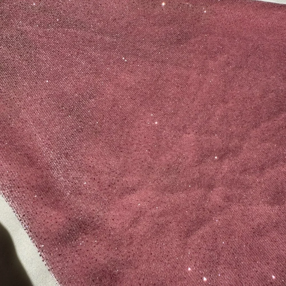 EUC, Solie & Co. Sparkly Berry Pink Faux Velvet Dog Bandana, Size Small